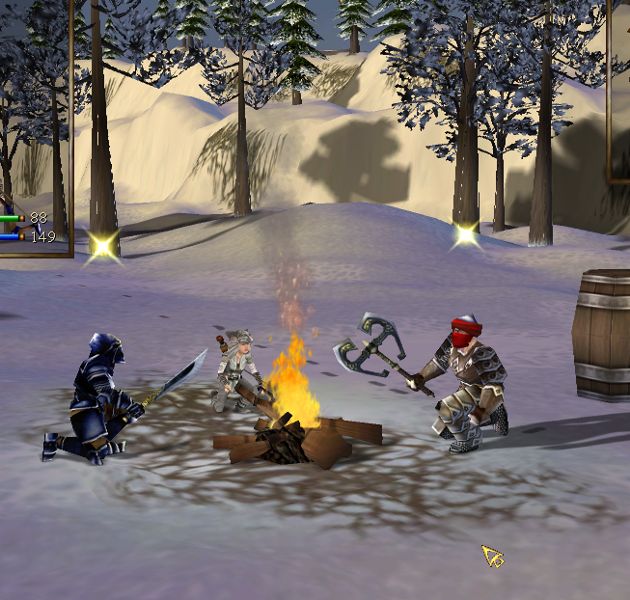 3 Krieger am Feuer