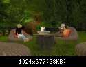 Traum und Snow bei nem gemütlichen Chat im Raum-Garten (Second Life)